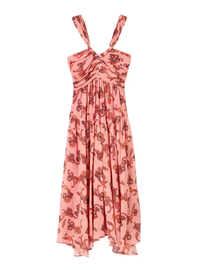 ALC Dresses Jaylin Cotton Silk Dress Sandstone Multi 8211 Women