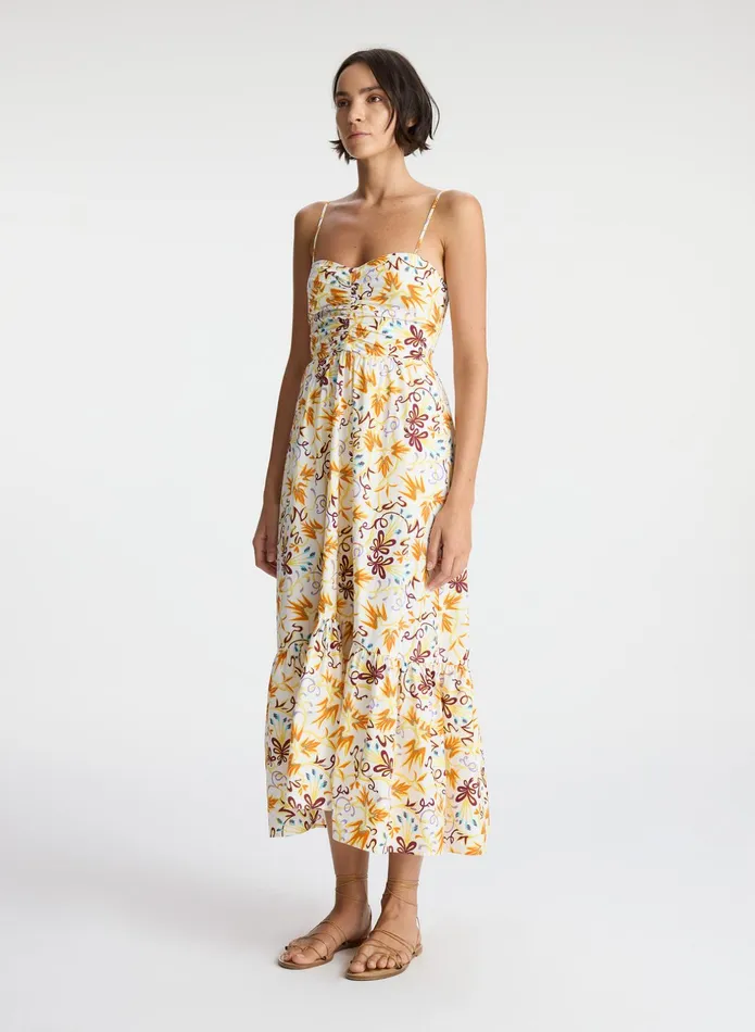 ALC Dresses Lilah Cotton Midi Dress White Multi 8211 Women
