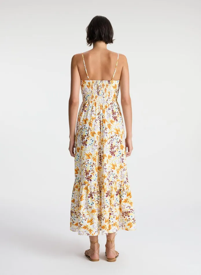ALC Dresses Lilah Cotton Midi Dress White Multi 8211 Women