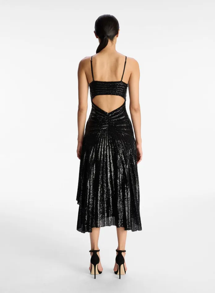 ALC Dresses Lou Sequin Midi Dress Black 8211 Women