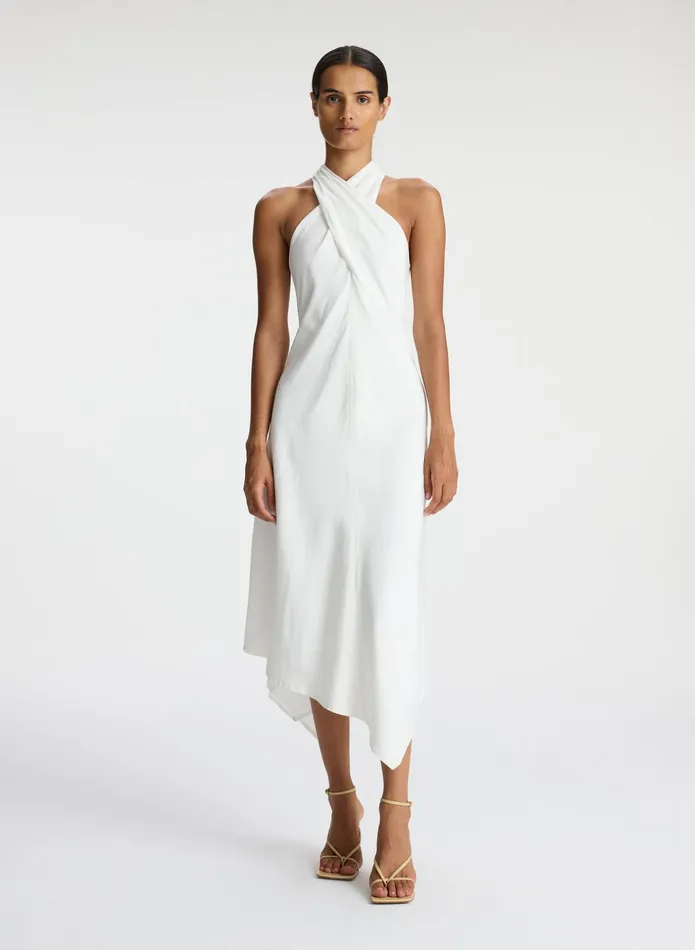 ALC Dresses Quinn Linen Halter Dress Cream 8211 Women
