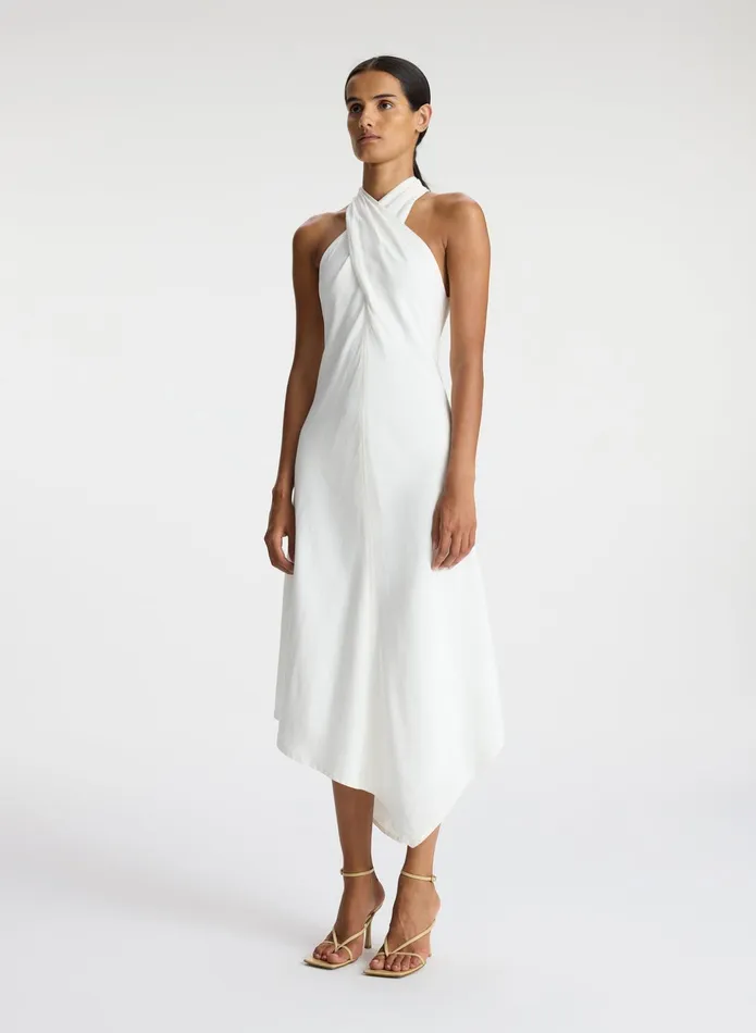 ALC Dresses Quinn Linen Halter Dress Cream 8211 Women