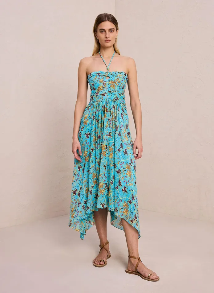ALC Dresses Violet Silk Midi Dress Grotto Multi 8211 Women