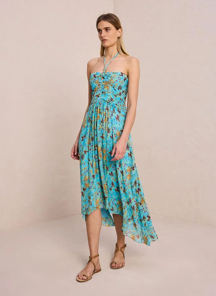 ALC Dresses Violet Silk Midi Dress Grotto Multi 8211 Women