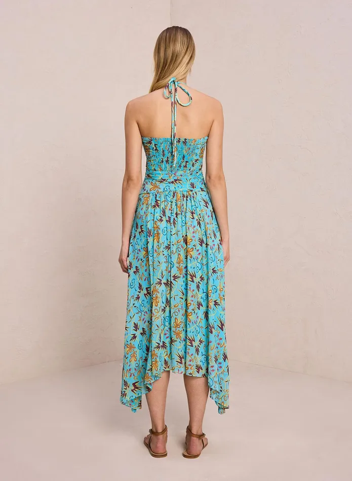 ALC Dresses Violet Silk Midi Dress Grotto Multi 8211 Women