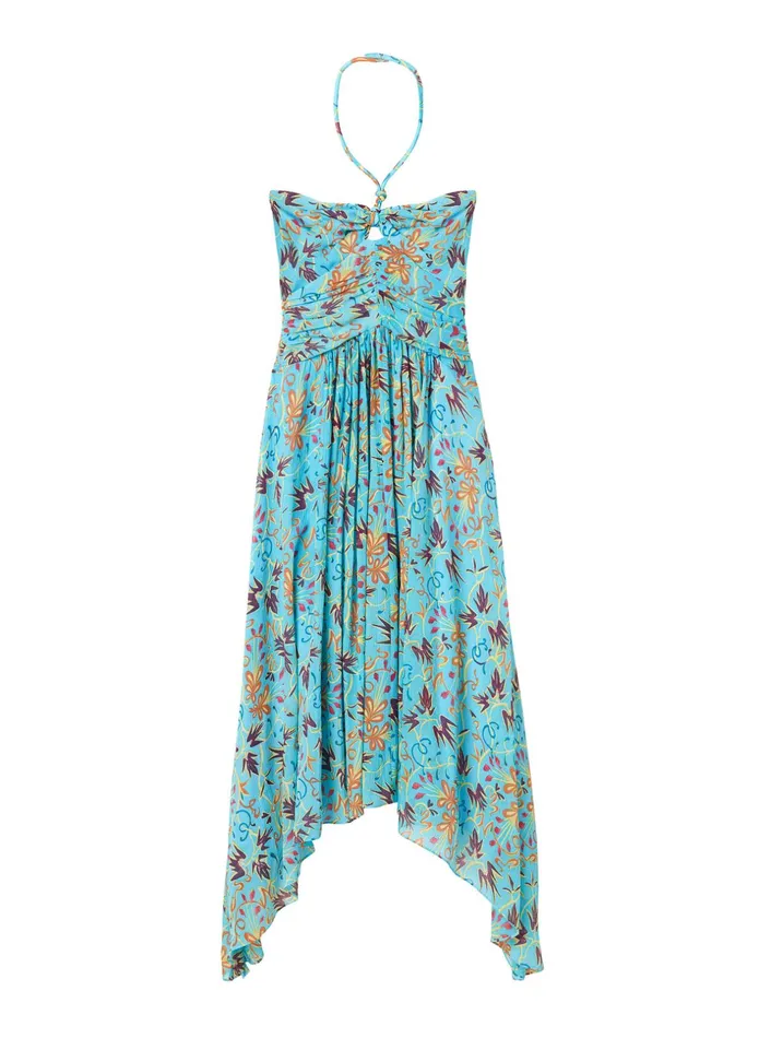 ALC Dresses Violet Silk Midi Dress Grotto Multi 8211 Women