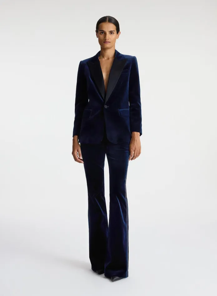 ALC Jackets and Coats Davin Ii Velvet Tuxedo Jacket Navy 8211 Women