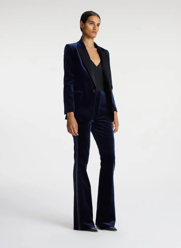 ALC Jackets and Coats Davin Ii Velvet Tuxedo Jacket Navy 8211 Women