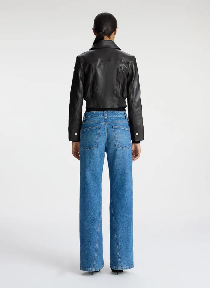 ALC Jackets and Coats Harlow Cropped Leather Jacket Ganache 8211 Women