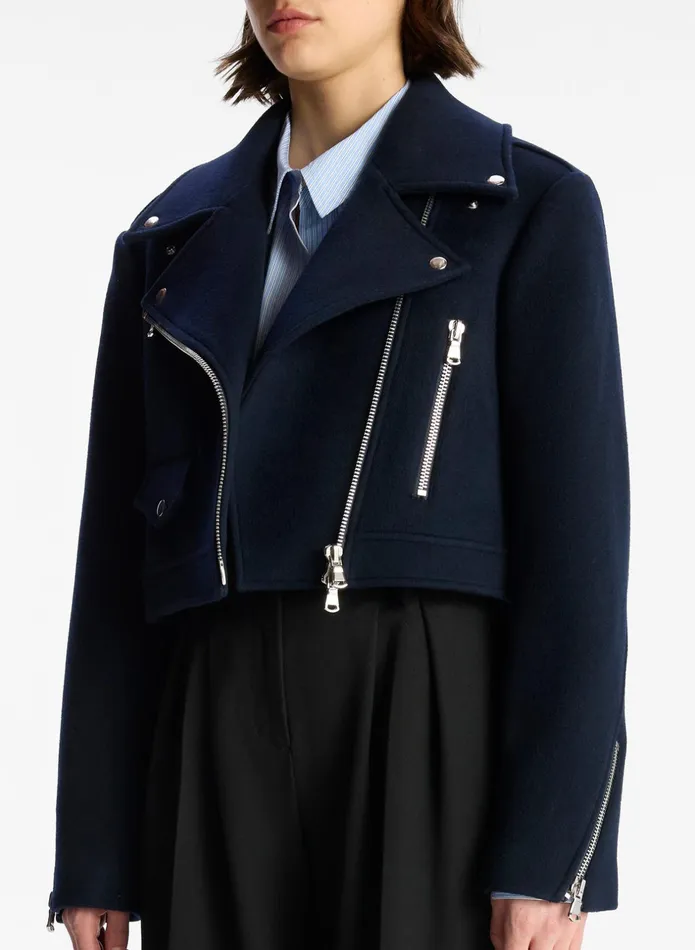 ALC Jackets and Coats Oxford Cropped Wool Jacket Navy 8211 Women