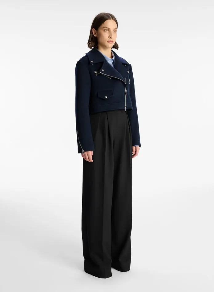 ALC Jackets and Coats Oxford Cropped Wool Jacket Navy 8211 Women