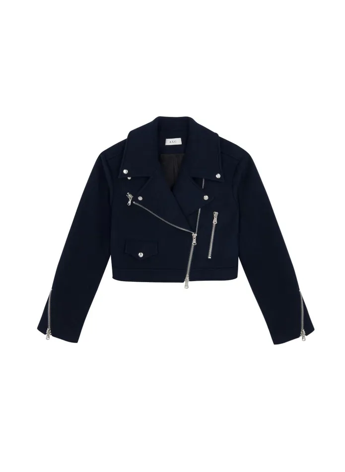 ALC Jackets and Coats Oxford Cropped Wool Jacket Navy 8211 Women