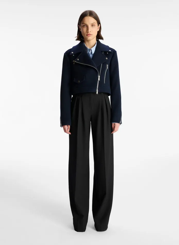 ALC Jackets and Coats Oxford Cropped Wool Jacket Navy 8211 Women