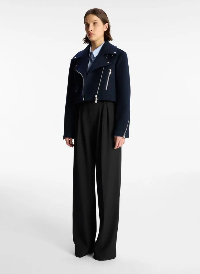 ALC Jackets and Coats Oxford Cropped Wool Jacket Navy 8211 Women