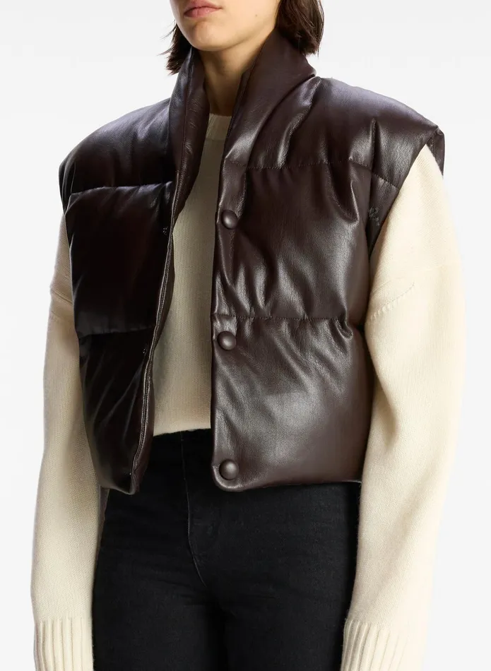 ALC Jackets and Coats Willow Vegan Leather Vest Chocolate Plum 8211 Women