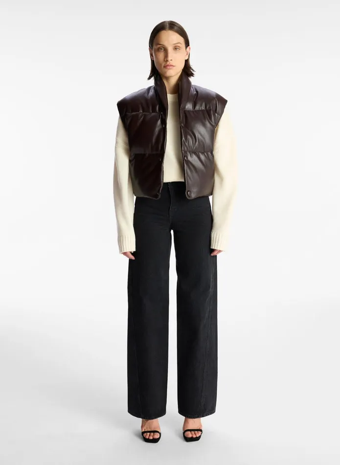 ALC Jackets and Coats Willow Vegan Leather Vest Chocolate Plum 8211 Women