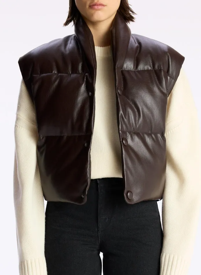 ALC Jackets and Coats Willow Vegan Leather Vest Chocolate Plum 8211 Women