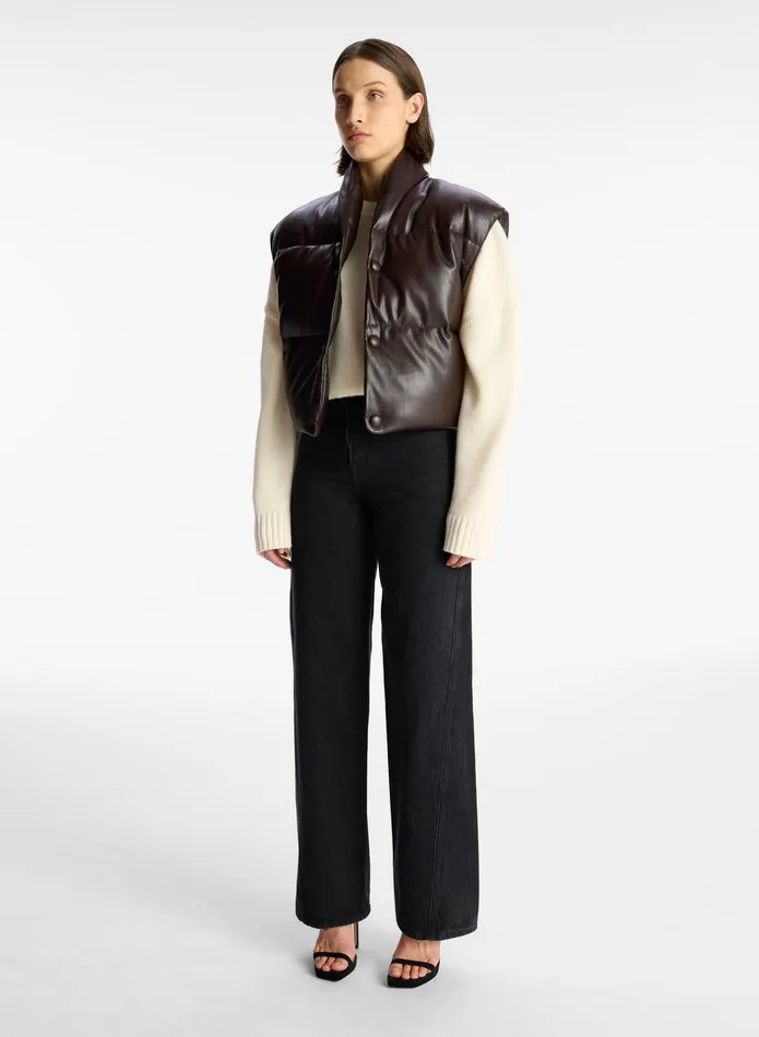 ALC Jackets and Coats Willow Vegan Leather Vest Chocolate Plum 8211 Women