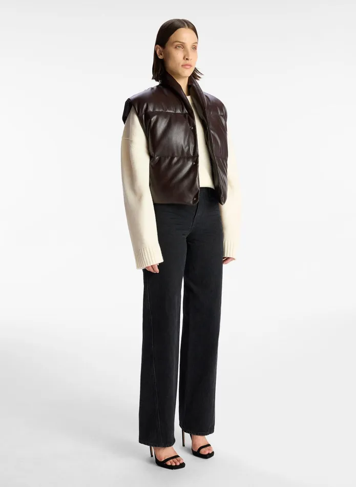 ALC Jackets and Coats Willow Vegan Leather Vest Chocolate Plum 8211 Women