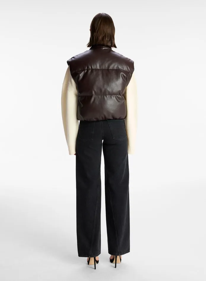 ALC Jackets and Coats Willow Vegan Leather Vest Chocolate Plum 8211 Women