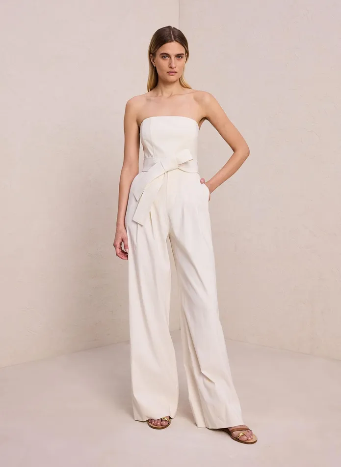 ALC Jumpsuits Elsie Strapless Linen Jumpsuit Glace 8211 Women