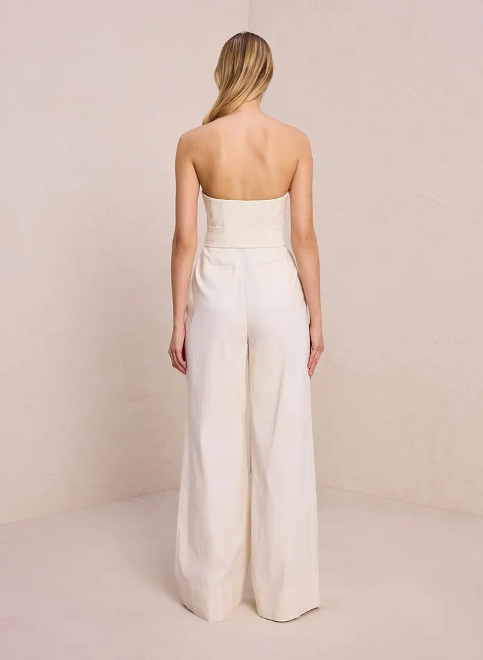 ALC Jumpsuits Elsie Strapless Linen Jumpsuit Glace 8211 Women