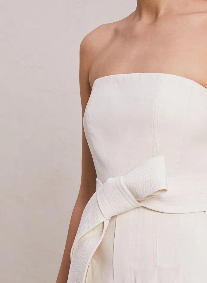 ALC Jumpsuits Elsie Strapless Linen Jumpsuit Glace 8211 Women