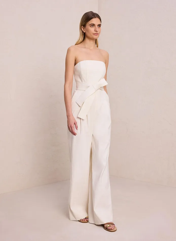ALC Jumpsuits Elsie Strapless Linen Jumpsuit Glace 8211 Women