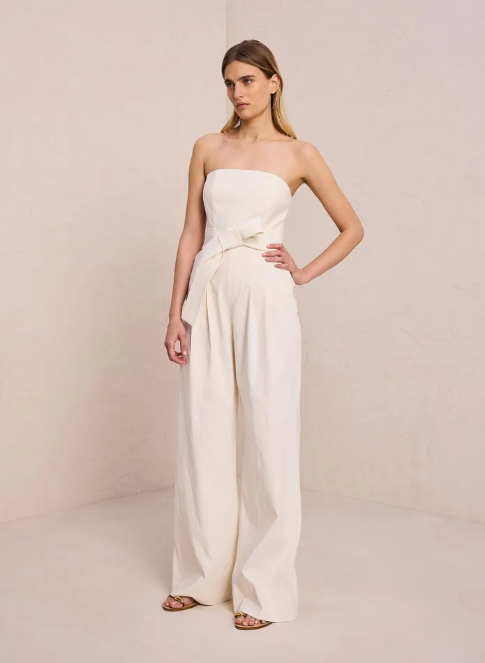 ALC Jumpsuits Elsie Strapless Linen Jumpsuit Glace 8211 Women
