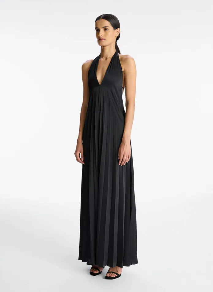 ALC Jumpsuits Rio Satin Pleated Jumpsuit Black 8211 Women