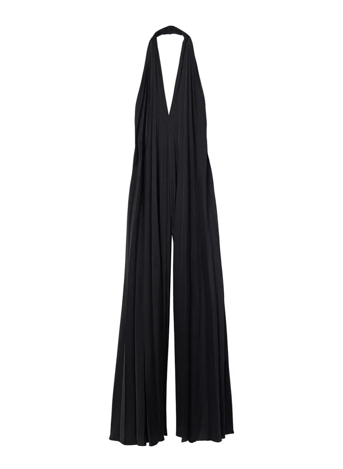 ALC Jumpsuits Rio Satin Pleated Jumpsuit Black 8211 Women