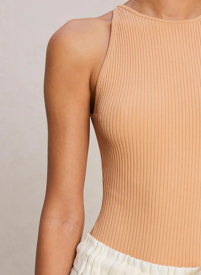 ALC Knitwear Ashley Rib Knit Bodysuit Biscotti 8211 Women