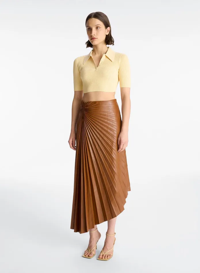 ALC Knitwear Cropped Atlas Rib Knit Top Scone 8211 Women