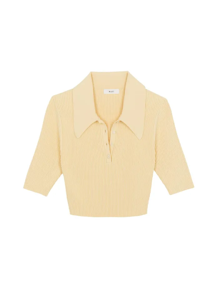 ALC Knitwear Cropped Atlas Rib Knit Top Scone 8211 Women