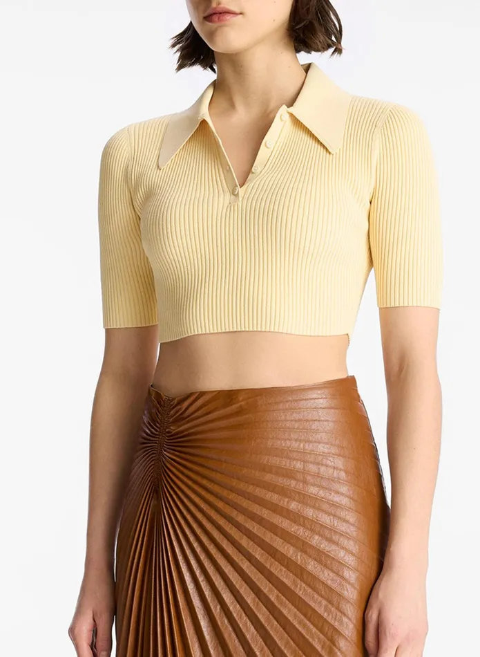 ALC Knitwear Cropped Atlas Rib Knit Top Scone 8211 Women