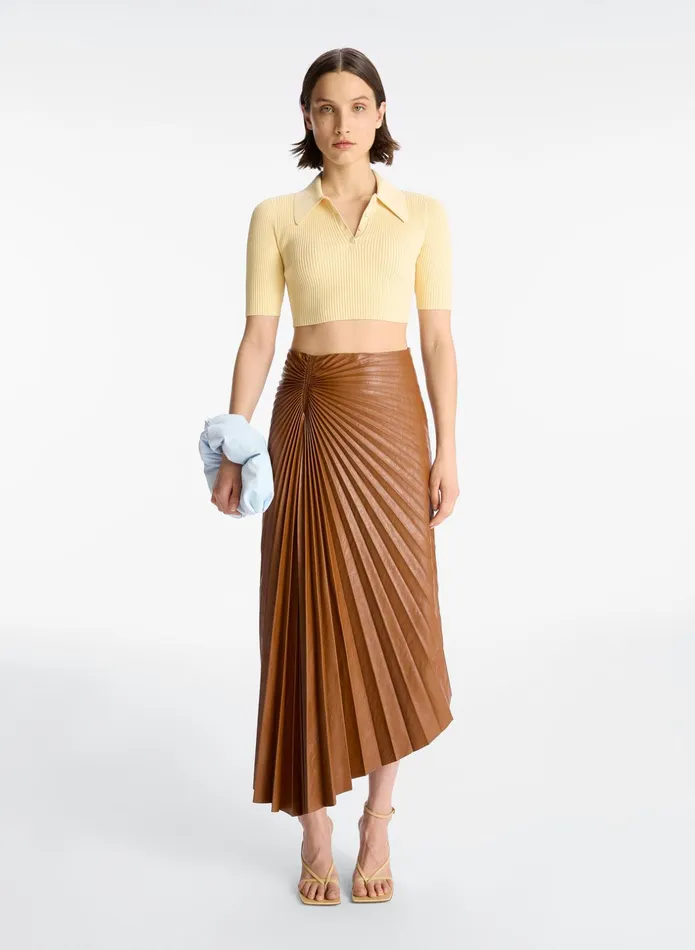 ALC Knitwear Cropped Atlas Rib Knit Top Scone 8211 Women