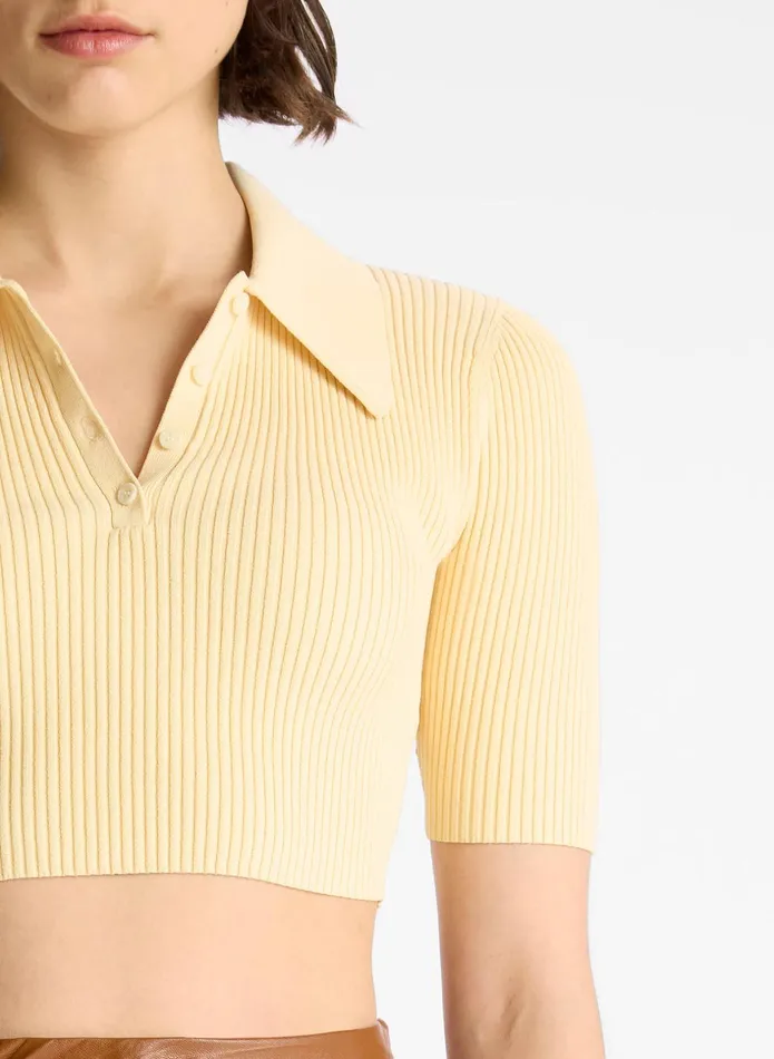 ALC Knitwear Cropped Atlas Rib Knit Top Scone 8211 Women