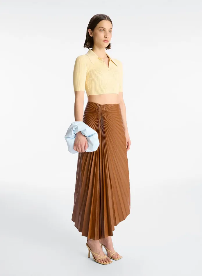 ALC Knitwear Cropped Atlas Rib Knit Top Scone 8211 Women