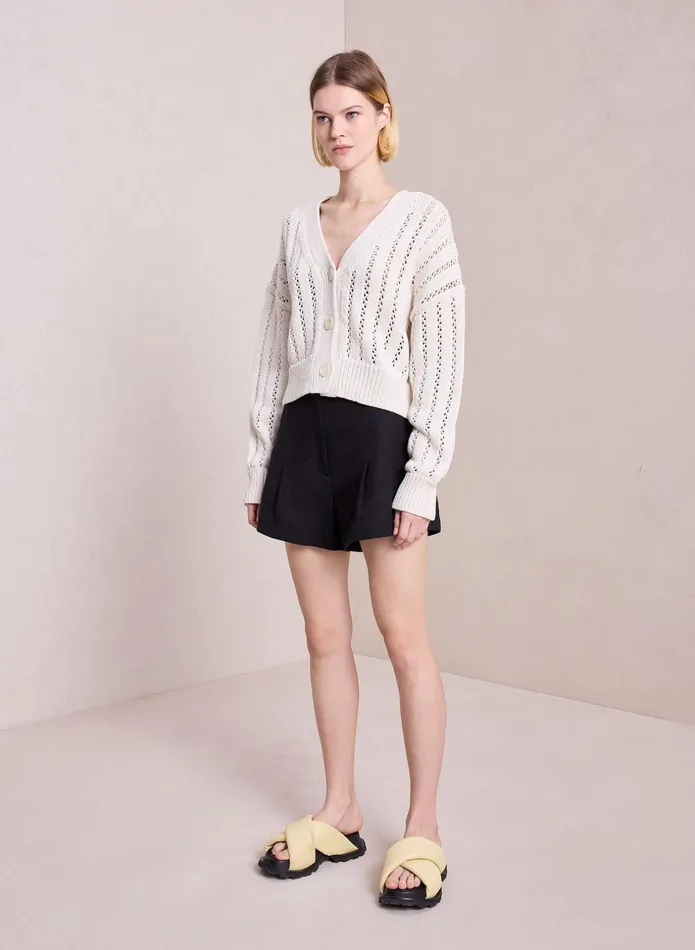 ALC Knitwear Drew Cotton Knit Cardigan Ecru 8211 Women