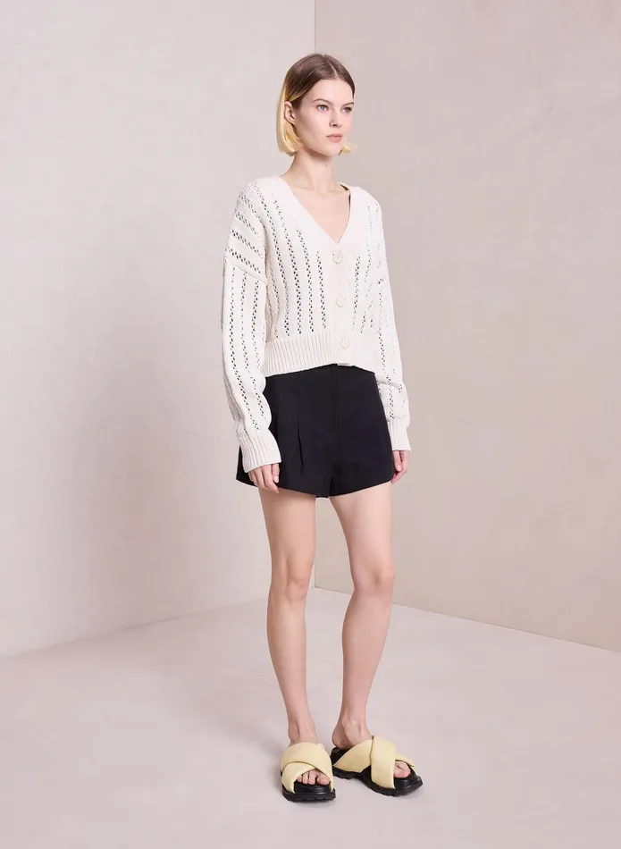 ALC Knitwear Drew Cotton Knit Cardigan Ecru 8211 Women
