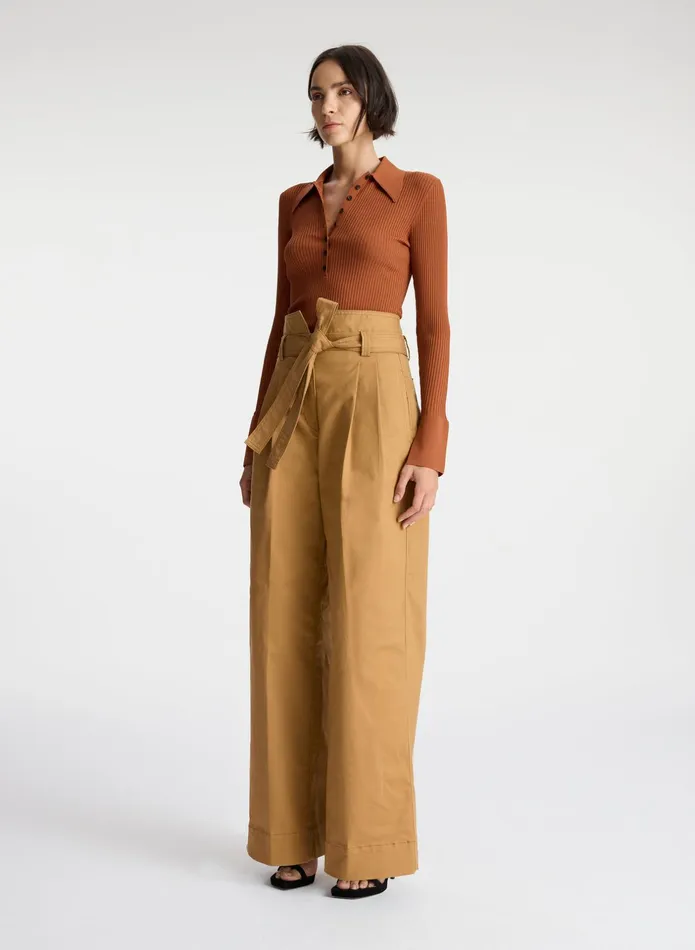 ALC Knitwear Eleanor Rib Knit Sweater Cognac 8211 Women