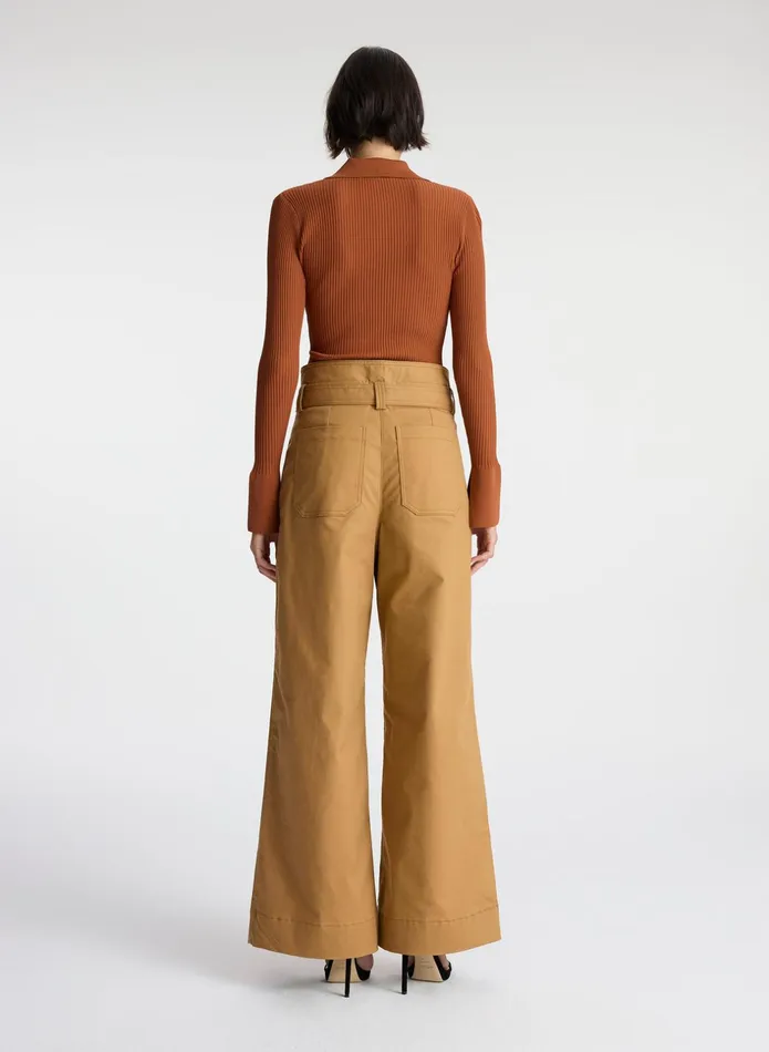 ALC Knitwear Eleanor Rib Knit Sweater Cognac 8211 Women