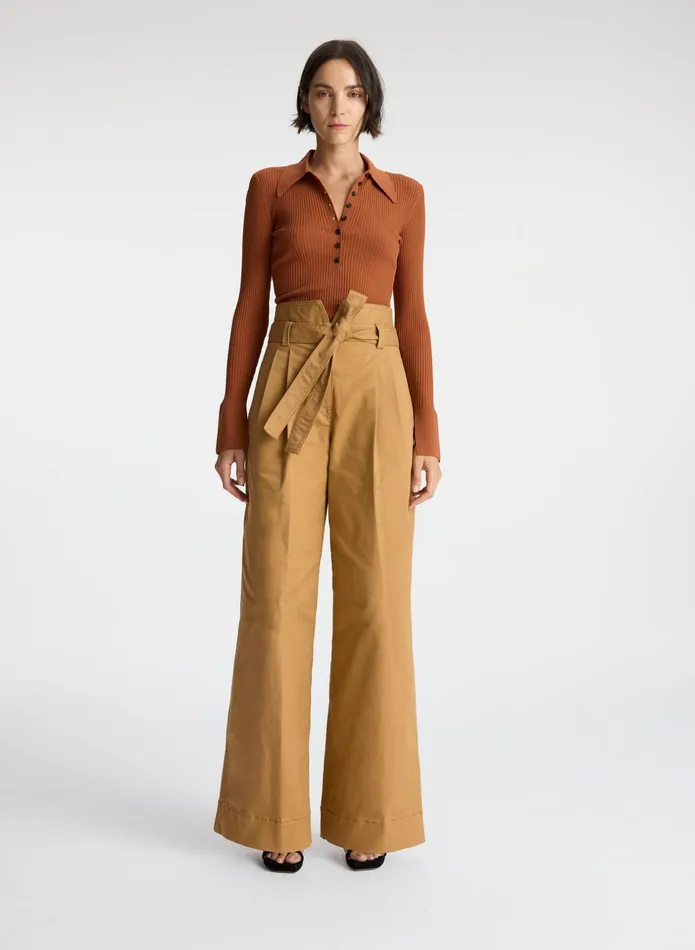 ALC Knitwear Eleanor Rib Knit Sweater Cognac 8211 Women