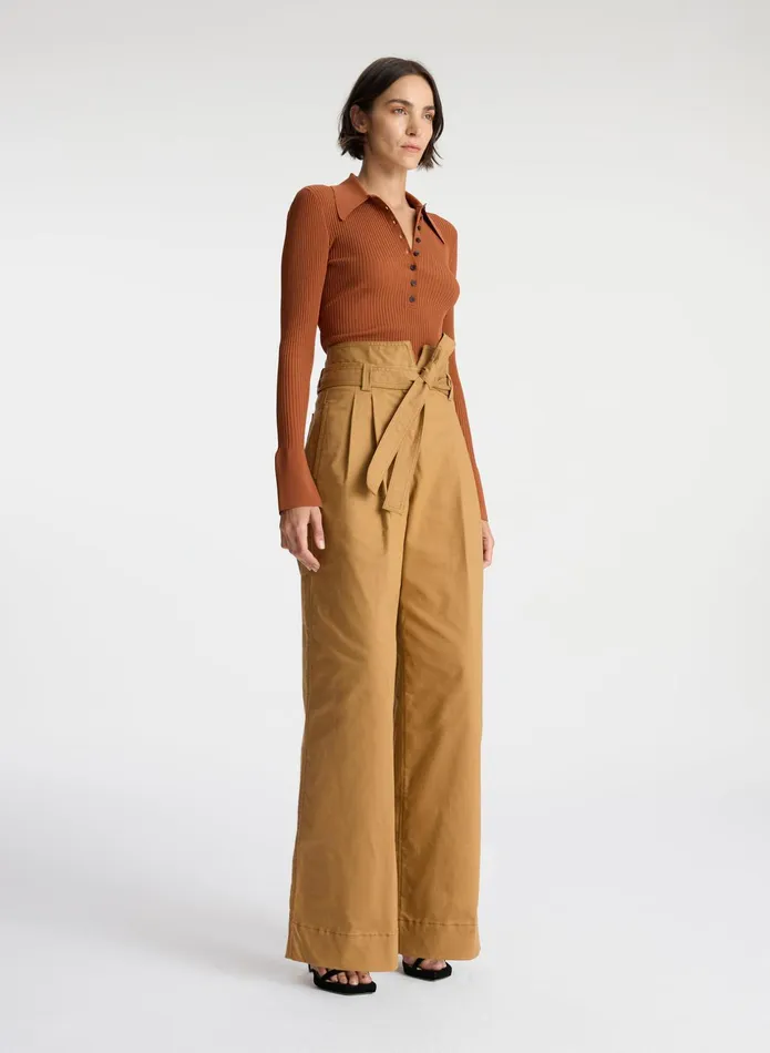 ALC Knitwear Eleanor Rib Knit Sweater Cognac 8211 Women
