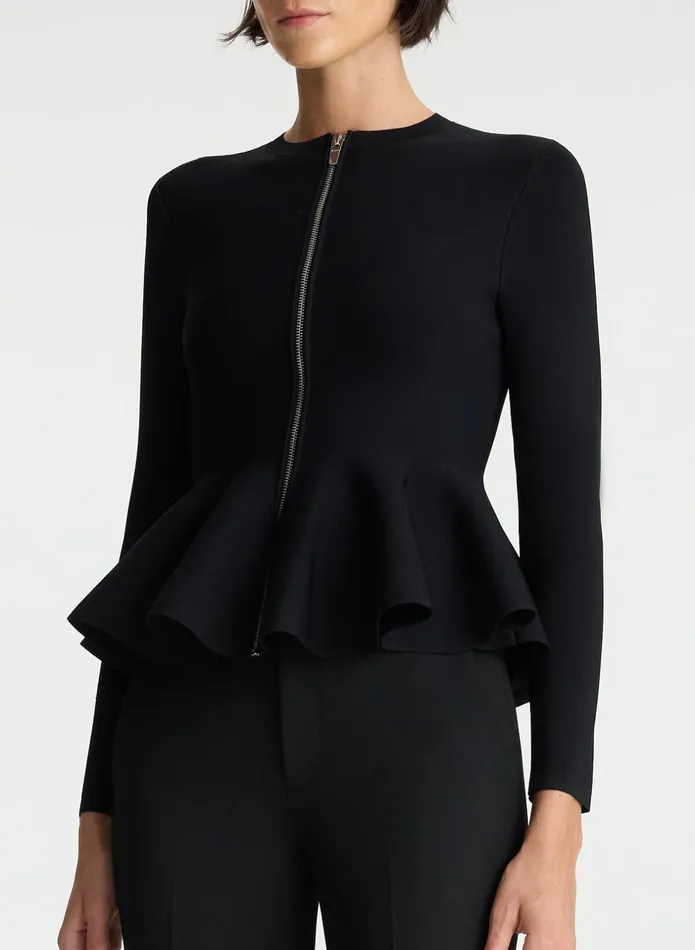 ALC Knitwear Nicola Peplum Knit Cardigan Black 8211 Women