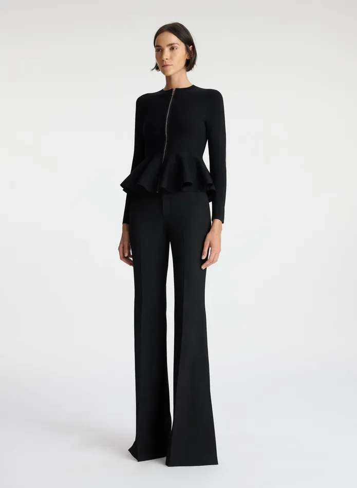 ALC Knitwear Nicola Peplum Knit Cardigan Black 8211 Women