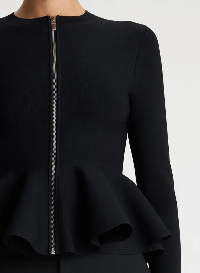 ALC Knitwear Nicola Peplum Knit Cardigan Black 8211 Women