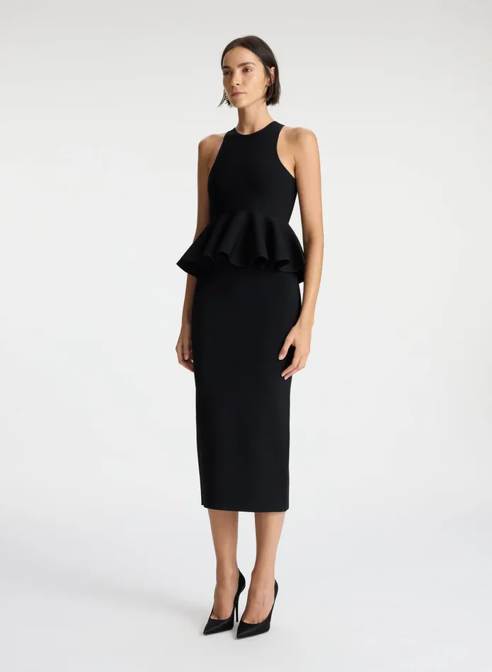 ALC Knitwear Talia Peplum Knit Top Black 8211 Women