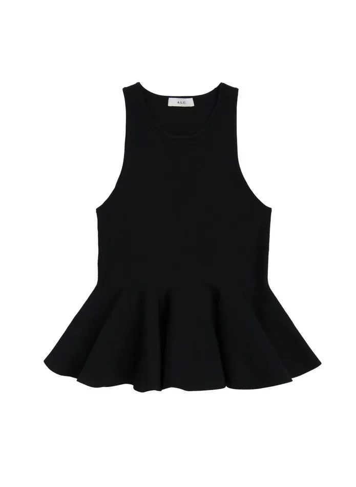 ALC Knitwear Talia Peplum Knit Top Black 8211 Women