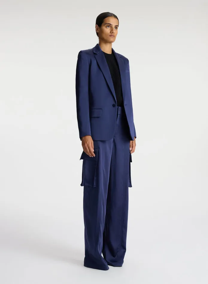 ALC Sets Axel Satin Jacket Evening Blue 8211 Women